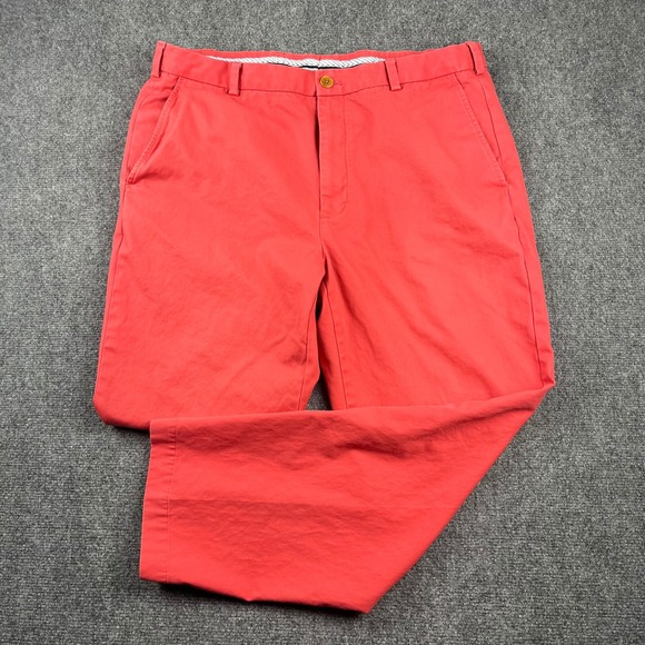 Brooks Brothers Other - Brooks Brothers Clark Chinos Mens 36x28 Coral Red Supima Cotton Pants Brushed